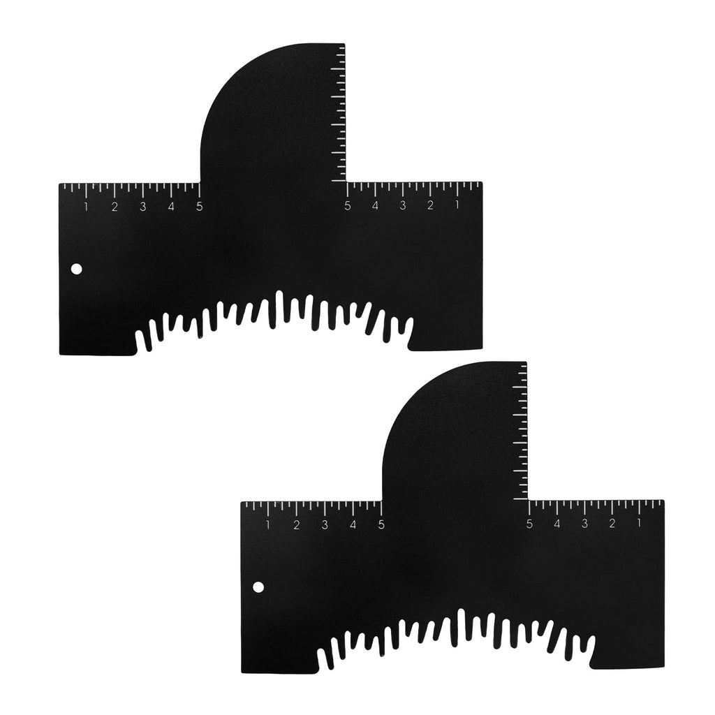Penitue 2pcs Barber Enhancement Cards with Measurement Indicators, Reusable Hairline & Beard Shaping Tool Color Spray Edge Alignment Tool for Men's Beard & Hair Styling (Black)