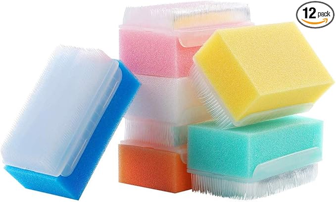 Wellgler's OT Sensory Brush,Autism Sensory Brush for Therapy,Surgical Scrub,Bbaby Sponge for Bathing, Cradle Cap Brush (12Pack)