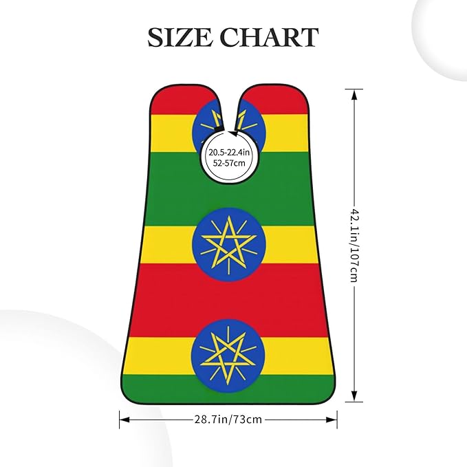 YQxwJL Flag Of Ethiopia Print Beard Bib Shaving Apron, Beard Hair Trimming Cape Gift For Dad