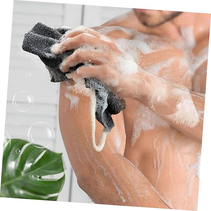 ERINGOGO 2Pcs Exfoliating Back Scrubber with Handles Long Stretchable Bath Strap for Deep Cleaning Reach Areas Soft Comfortable Body Scrub Towel for Men and Women