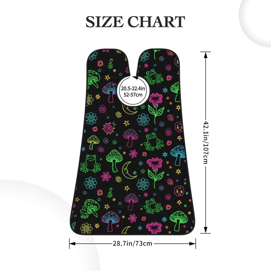 Adjustable Beard Bib, Non-Stick Hair Catcher Cape for Men's Shaving, Waterproof with 2 Suction Cups, Purple Flower Trippy Goth Moon Mushrooms Floral Shave Bib