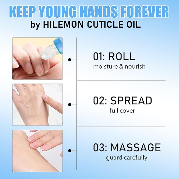 HiLemon Natural Cuticle Oil for Nails Essential Oil Revitalizing Overnight Hydration for Dry Cuticles with Vitamin E Repaired Softener Nail Strengthener Protector for Damaged Skin