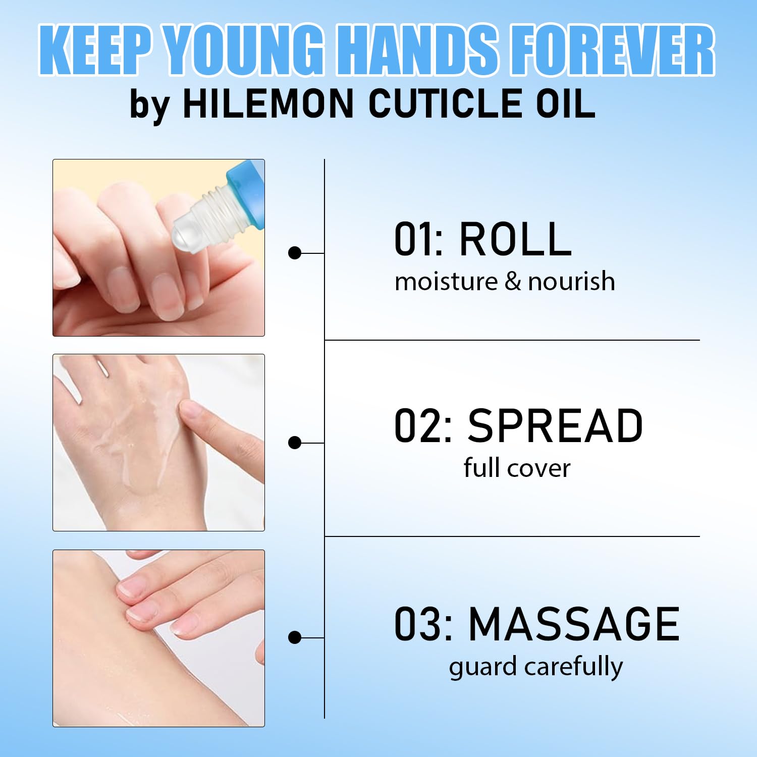 HiLemon Natural Cuticle Oil for Nails Essential Oil Revitalizing Overnight Hydration for Dry Cuticles with Vitamin E Repaired Softener Nail Strengthener Protector for Damaged Skin