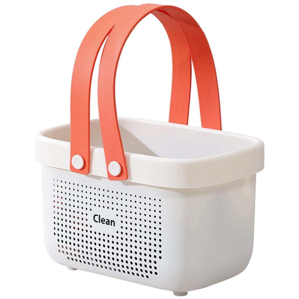 Portable Shower Caddy Basket with Handle Plastic Storage Basket Small White