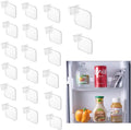 20 pcs Fridge Divider Set, Plastic Retractable Fridge Door Organizer Clip,Clear Refrigerator Organizer Bins Partition,Home Office Clear Tidy Supplies,Kitchen Household Storage Tools(2.8x1.9in)