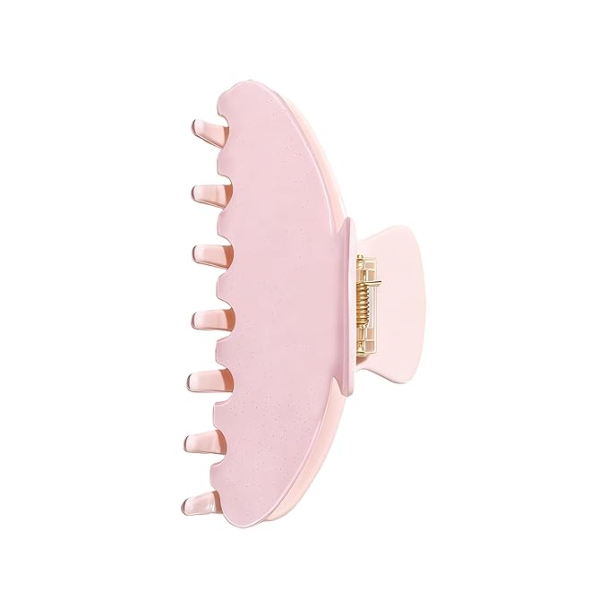 OideGuiing Durable Acetate Hair Clips - 4-Inch Sequin Powder Claw Clips for Fine and Thick Hair (Sequin powder)
