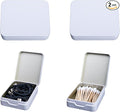 LIGHUFEIC 2Pcs Portable Travel Cotton Pad Holder,Bathroom Vanity Organizer for Cotton Balls, Swabs, Floss - Dispenser for Cosmetic Sponge(White)