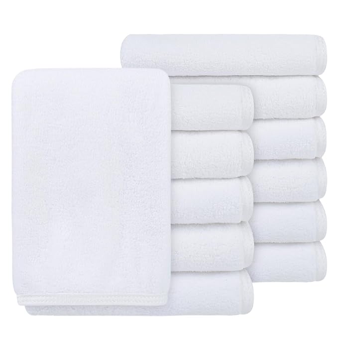 SINLAND Microfiber Facial Cloths Fast Drying Washcloth 12inch x 12inch Absorbent Face Wash Cloth Soft Makeup Remover Cloths