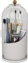Zufudo Toothbrush and Toothpaste Holders with Cover, Transparent