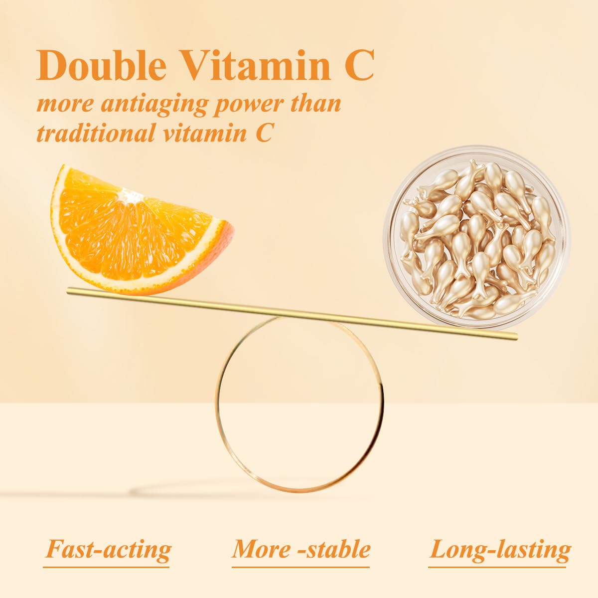 HKH Vitamin C Serum For Face: 38 Capsules Anti-Aging Wrinkles With Vit C & Vitamin E Serum For Women Over 30+ - Reducing Fine Lines - Smoothing & Firming Skin - Travel Friendly