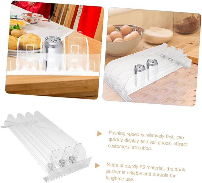 Luxshiny Automatic Drink Pusher for Refrigerators Compact Shelf Organizer for Beverages Snacks Cosmetics Display Sturdy Design for Convenience Store Home Use