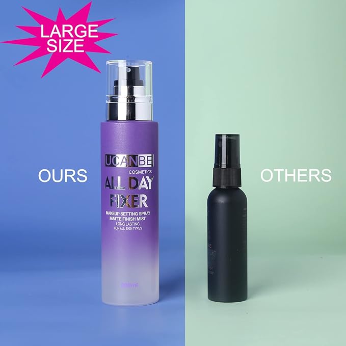 UCANBE Makeup Setting Spray - 2PC Set Matte Finishing Spray, Long Lasting Oil Control Make Up Spray, Lightweight Setting Mist for Matte Makeup Look