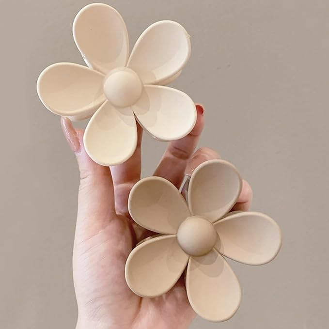 Flower Hair Clips 8PCS, Large Claw Clips for Women Girls Thick Thin Hair, Strong Hold Nonslip Big Dasiy Jaw Clamps Matte Hair Accessories 8 Colors