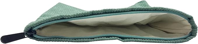 GUTGNK Corduroy Ladies Cosmetic Bag, Large Capacity Canvas Cosmetic Bag Travel Toiletry Bag Accessories Organizer, Grass Green