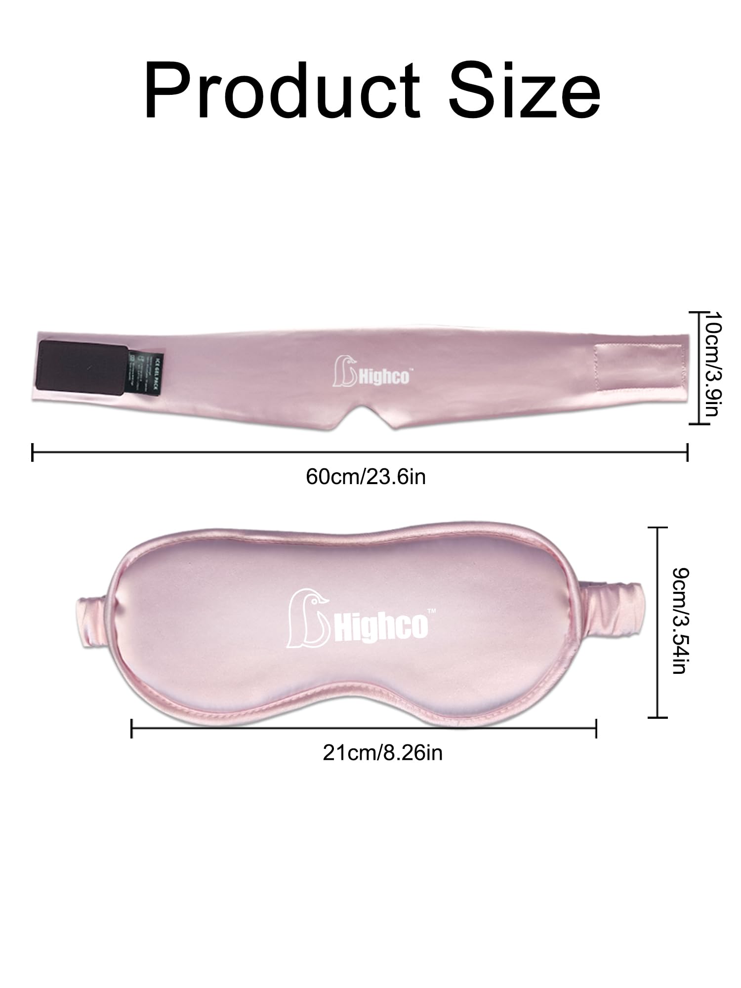 2 Packs Cooling Eye Mask and Neck Ice Pack Wrap,Hot Cold Compress Ice Pack for Neck,Cold Gel Cooling Mask for Sleep,Reusable Ice Eye Mask Cold Compress for Puffy Eyes,Pink