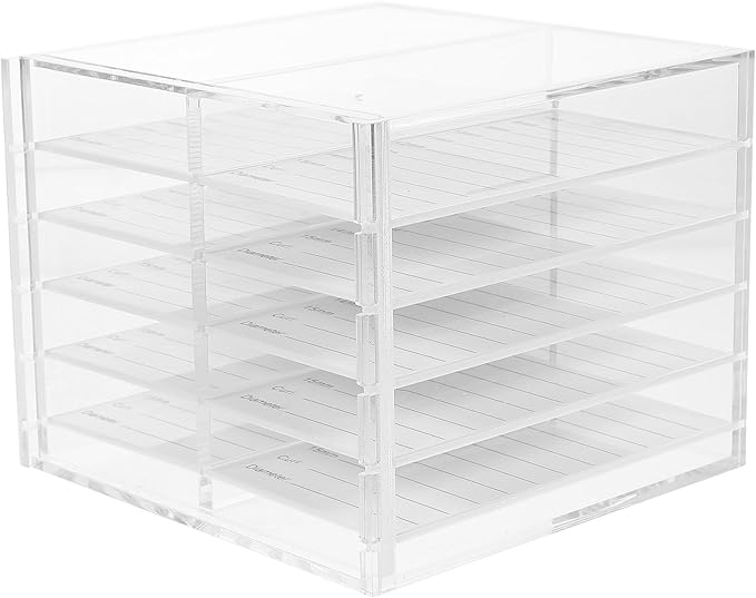 Acrylic Eyelash Storage Case with 10 Layers Multi-tier False Eyelashes Organizer Box for Travel and Display Lash Packaging Holder
