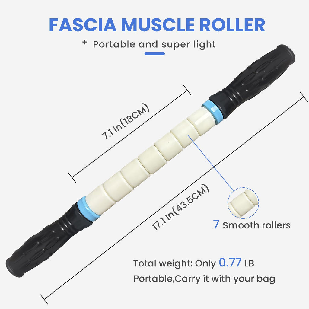 Muscle Roller Stick Ctwctr Massage Roller for Lymphatic Drainage, Cellulite Massager, Leg Massager for Circulation and Pain Relief, Deep Tissue & Trigger Point Massage