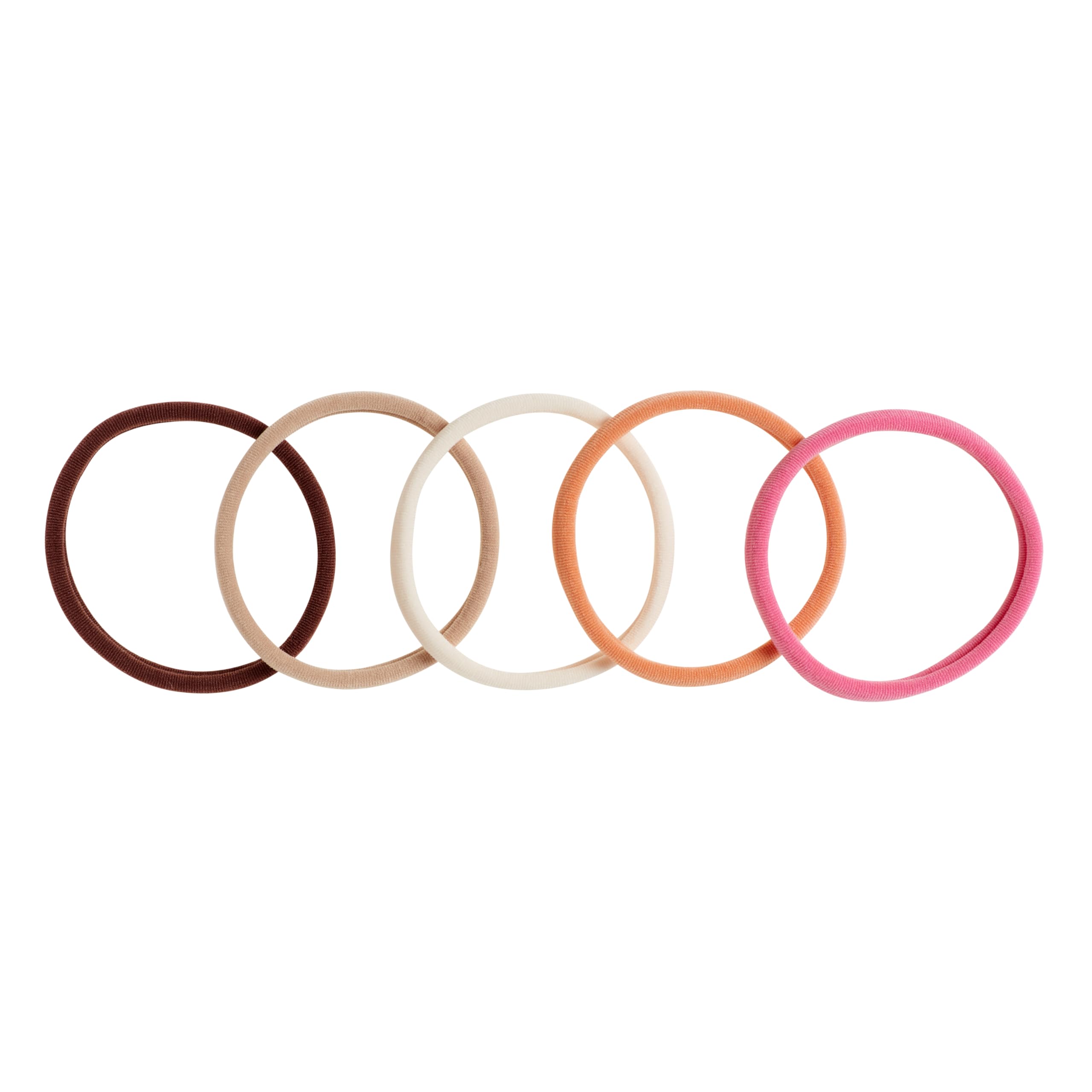 Goody Ouchless Seamless Hair Elastics, 10 Ct,Warm Tones, Damage-Free Gentle Hold Ties, No Snag or Pull, For All Occasions, Chic Styling Accessories for Women & Men, All Hair Types