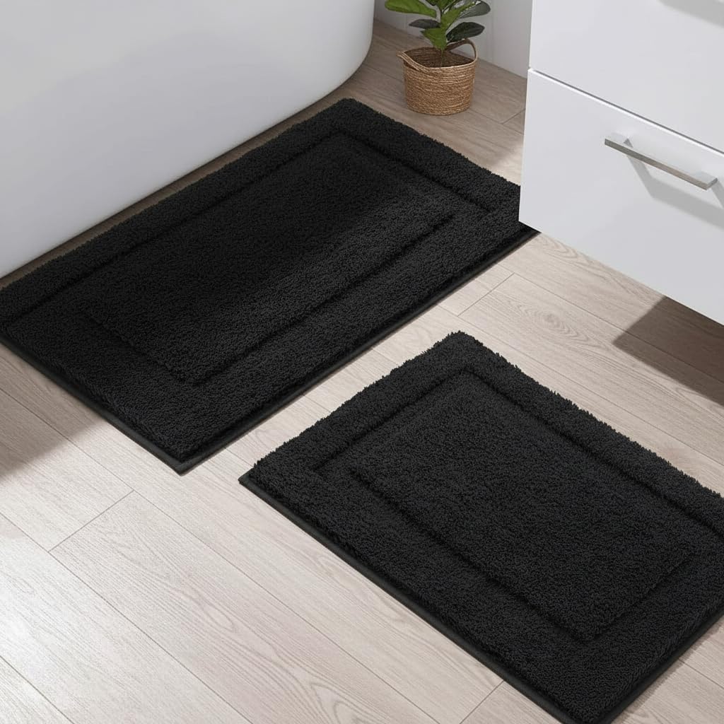 SHACOS Soft Microfiber Bathroom Rugs Set 2 Pieces with Toilet Rug