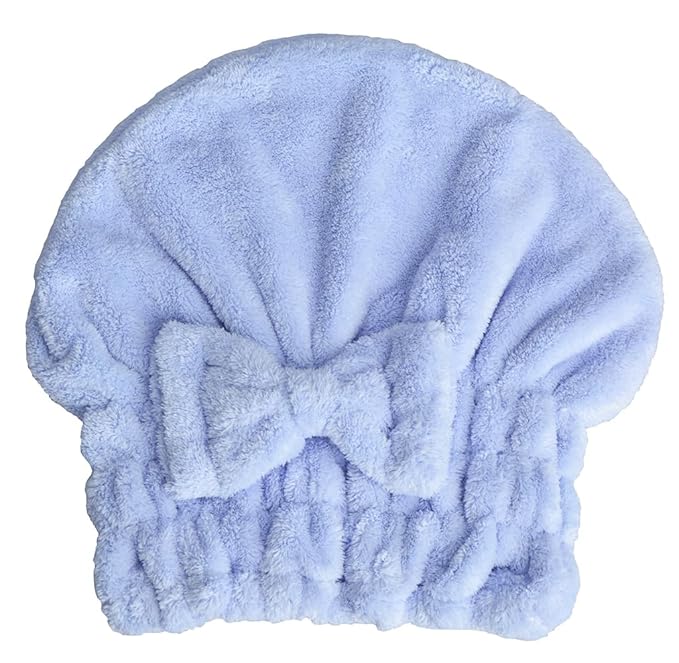 MAYOUTH Microfiber Hair Drying Towels Head wrap with Bow-Knot Shower Cap Hair Turban hairWrap Bath Cap for Curly Long & Wet Hair Gift for Women 2pack