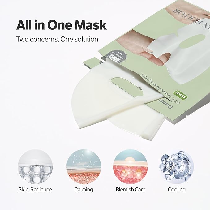 SUNGBOON EDITOR Deep Collagen CICA Tea Tree Overnight Mask, Acne Mask for Redness & Soothing, 2,160,000PPB Collagen + Tea Tree + Centella, Korean Skincare, 4ea, Gifts for Women
