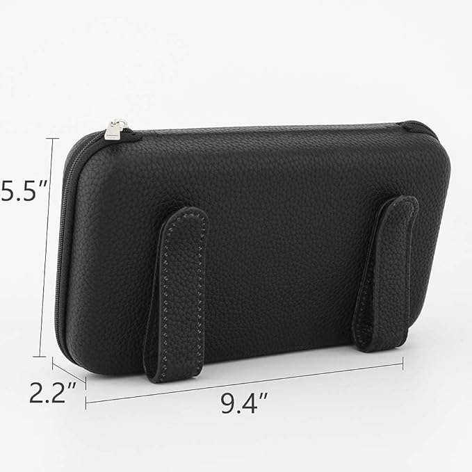 Sun Visor Tissue Holder, Zipper Napkin Holder, PU Leather Backseat Tissue Case for Car, Vehicle (Black)