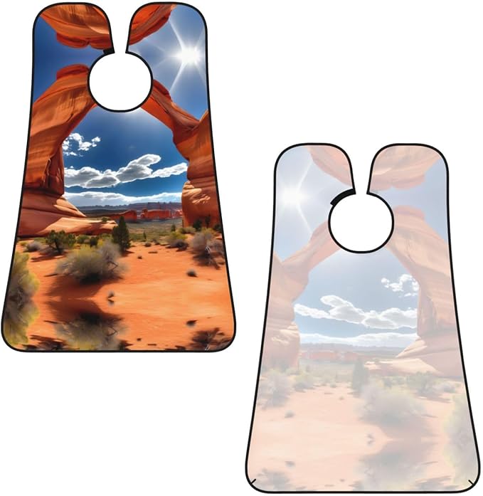 YQxwJL Arches National Park-Standard Print Beard Bib Shaving Apron, Beard Hair Trimming Cape Gift For Dad