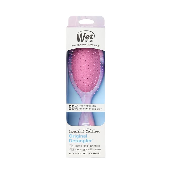 Wet Brush Original Detangler, Pink (Matte Marble), Ultra-Soft IntelliFlex Bristles Glide Through Tangles, Detangling Hair Brush (Wet & Dry), Women & Men, Limited Edition