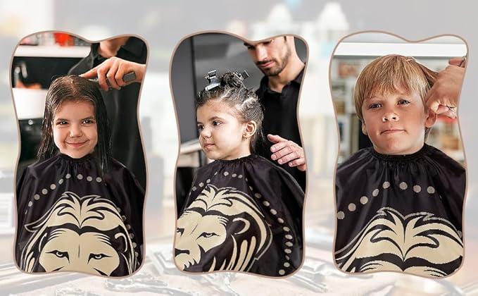 YELEGAI YELEGI Professional Hair Cutting Cape(2Pcs), Salon Barber Cape with Adjustable Snap Closure, Waterproof Hair Dye Color Hair dressing stylist apron (Lion)