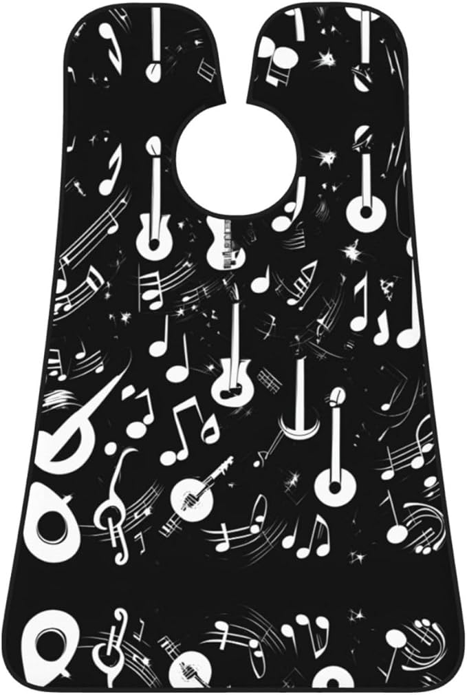 Music Symbols Love Print Beard Bib Apron For Men, Beard Hair Catcher For Men Shaving Trimming,Beard Cape Cloth