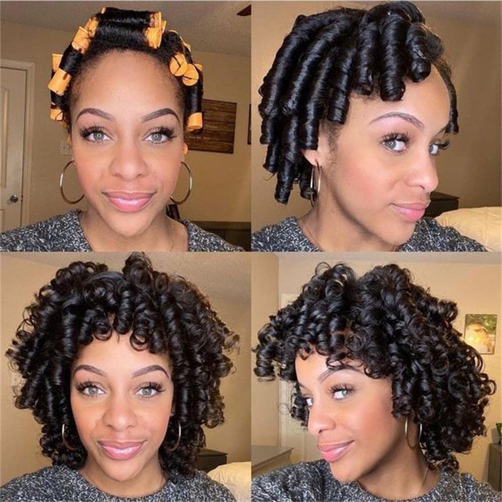 60pcs Perm Rods Set for Natural Hair Cold Wave Rods Hair Rollers for Women's Long Medium short Hair Curler Styling DIY Hairdressing Tools（Orange）