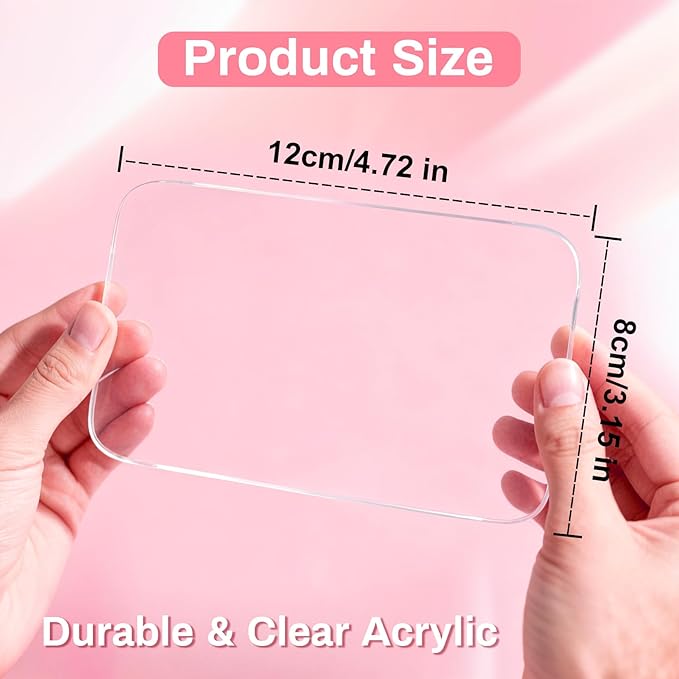 RAQEHO Acrylic Nail Art Palette - Transparent Nail Gel Polish Paint Mixing Pallet Design Plate For Nail Art Foundation Makeup Mixing Tray Display Stand Manicure Tools Supplies Accessories(3.15"×4.72"