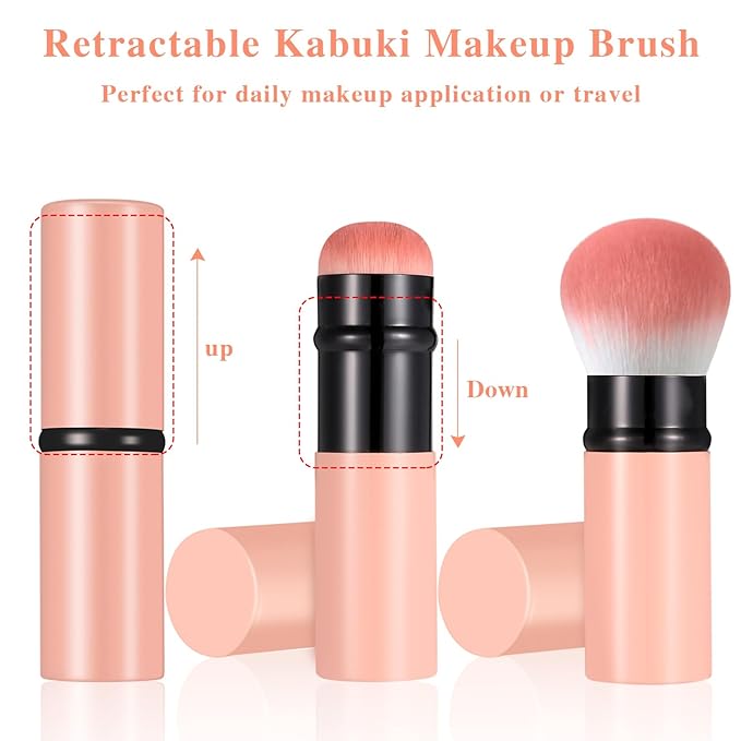 Retractable Makeup Brush, Travel Kabuki Face Blush Brush
