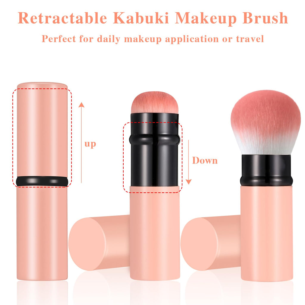 Retractable Makeup Brush, Portable Face Kabuki Makeup Brush