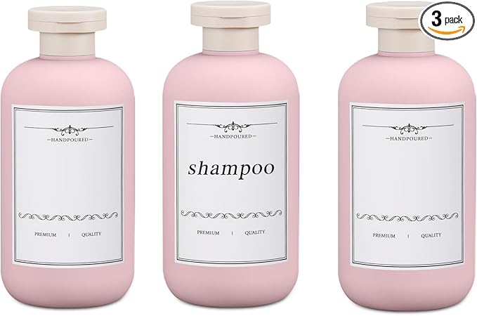 UMETASS 6.8oz Travel Bottles for Toiletries, Empty Plastic Squeeze Bottles with Flip Cap, Lotion Container for Toiletries Travel Size Shampoo and Conditioner (3 pack, pink)