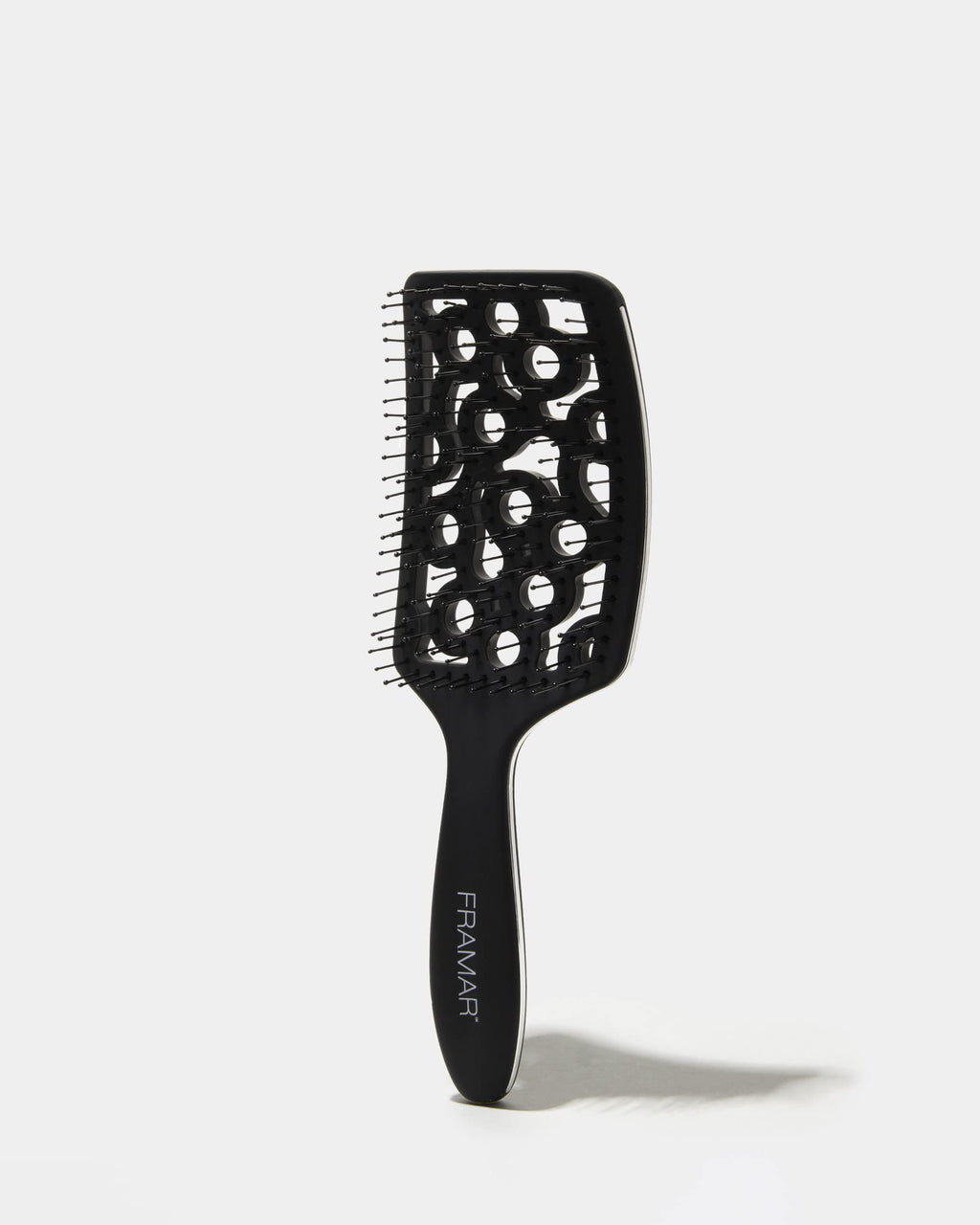 FRAMAR Professional Vented Hair Brush – Curved Hair Brush For Blow Drying, Wet Paddle Brush For Hair, Vent Brush For Blow Drying, Wet Hairbrush For Women – Heat Resistant - Black