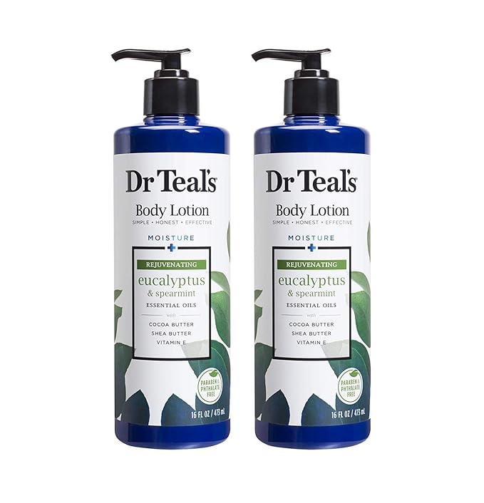 Dr Teal's Body Lotion - Moisture Plus - Rejuvenating Eucalyptus & Spearmint Essential Oils