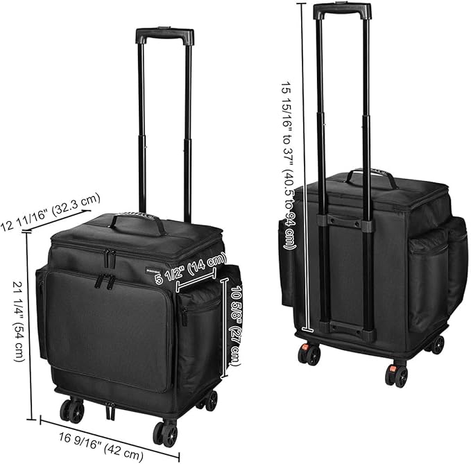 BYOOTIQUE Rolling Makeup Train Case with Backpack Travel Cosmetic Storage