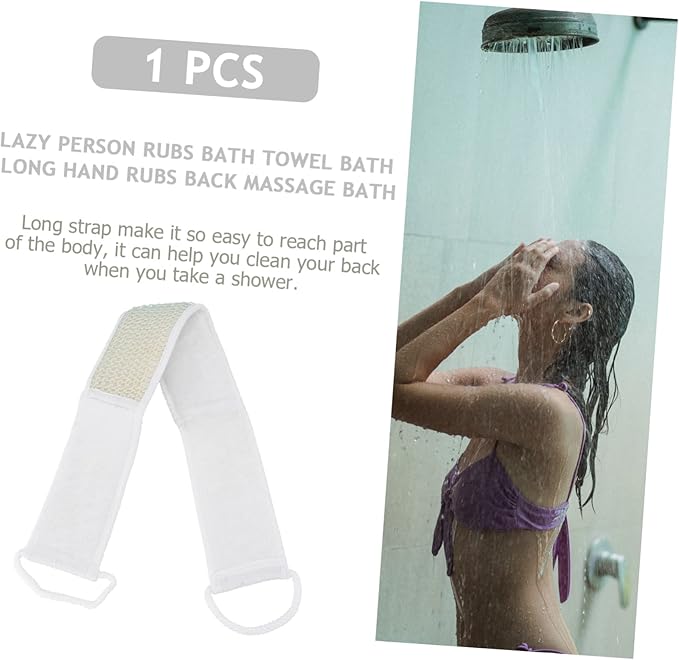 Ipetboom 2pcs Back Scrubber Bath Towels Soft Exfoliating Shower Tool with Long Strap for and Cleansing Safe for All Skin Types for Daily Use