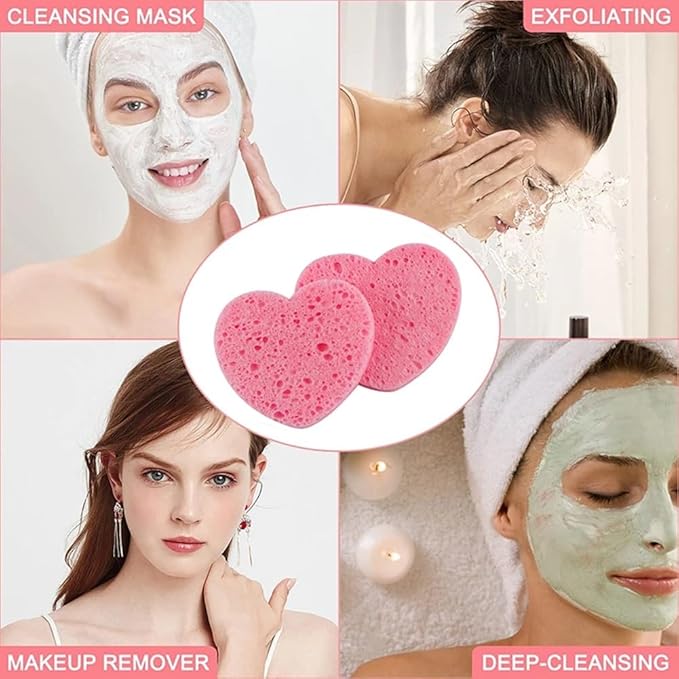 10 Count Compressed Facial Sponges 100% Natural Cellulose Sponge for Facial Cleansing Exfoliating Mask Makeup Removal Reusable Cosmetic Spa Sponges Face Washing Sponge Pads for Estheticians