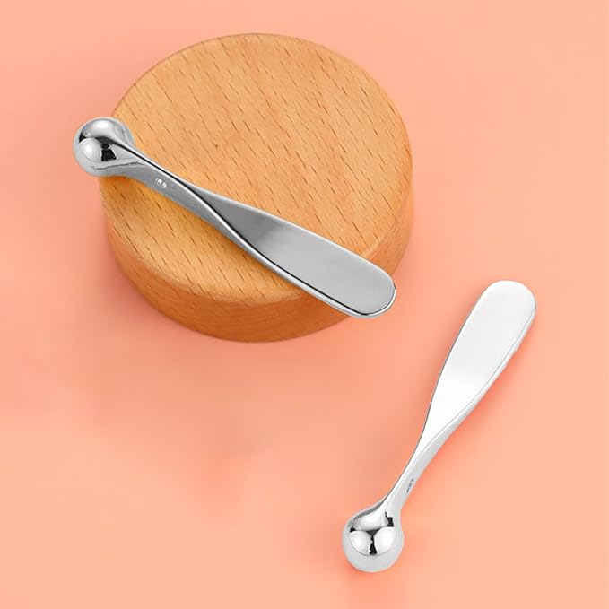 LINYUEARUI 4pcs Metal Eye Cream Massage Stick Tool for Face Cream Applicator,Makeup spatula, eye cream applicator, eye massage tool, eye cream applicator, eye massages tool.