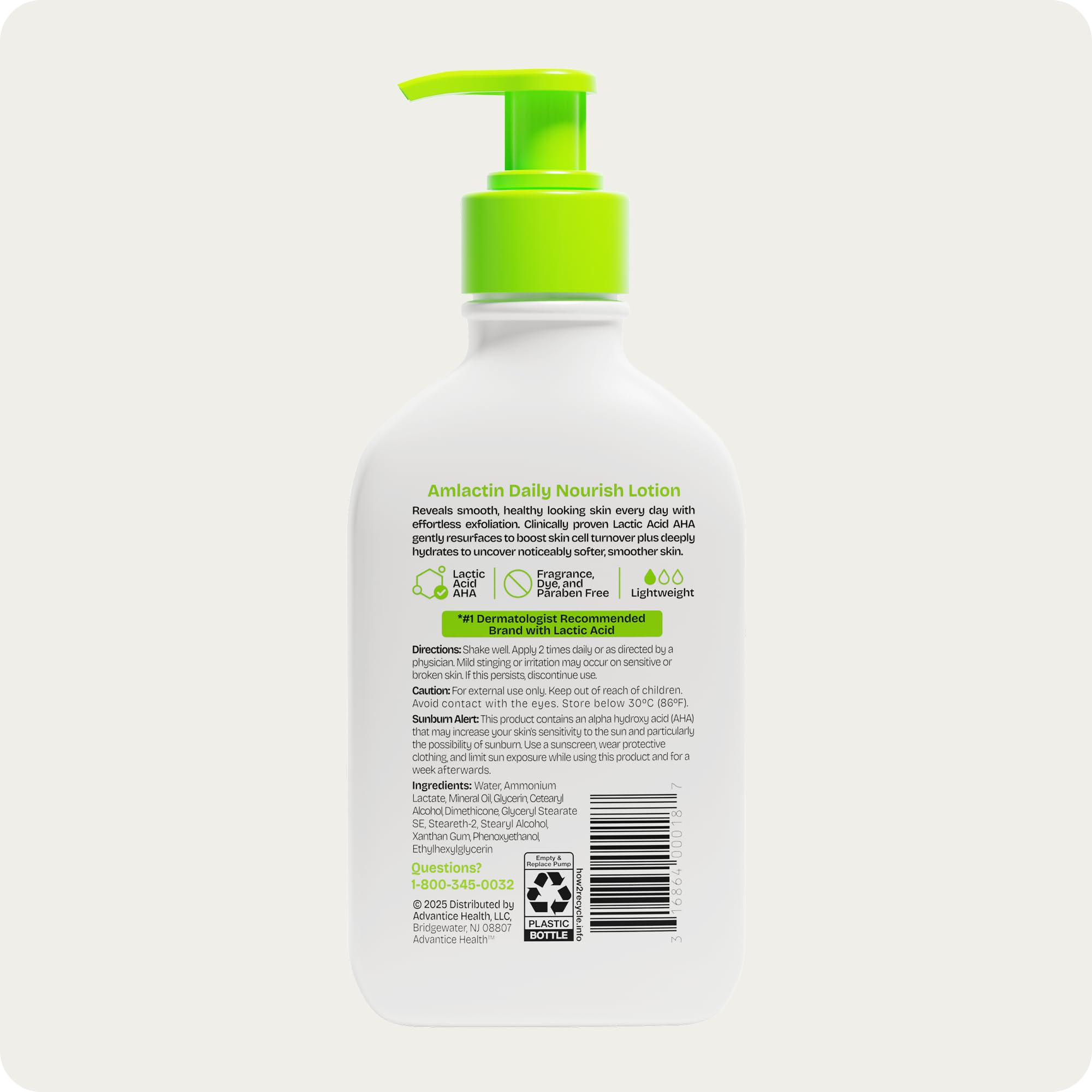 AmLactin Daily Nourish Body Lotion, 12% Lactic Acid, 7.9 oz, 2 Pack