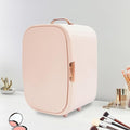 LOONGWEIA 12L Mini Skincare Fridge, Compact Cosmetic Fridge with Cooling & Heating White Portable Beauty Fridges with Partition Boards and Handle for Bedroom Dorm Office (Pink)
