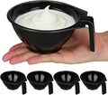 FOMIYES Hair Dye Bowl Set 5-Pack Black Hair Color Mixing Bowls with Measurements and Handle Reusable Salon Mixing Tint Bowls for Professional or Home Use