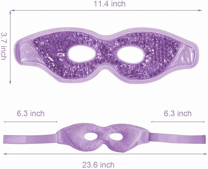 Ruzzut Cooling Gel Eye Mask with Eye Holes, 2 PCS Cold Eye Packs for Puffiness & Swelling, Reusable Hot Cold Compress Heat Ice Gel Pack, Purple and Pink