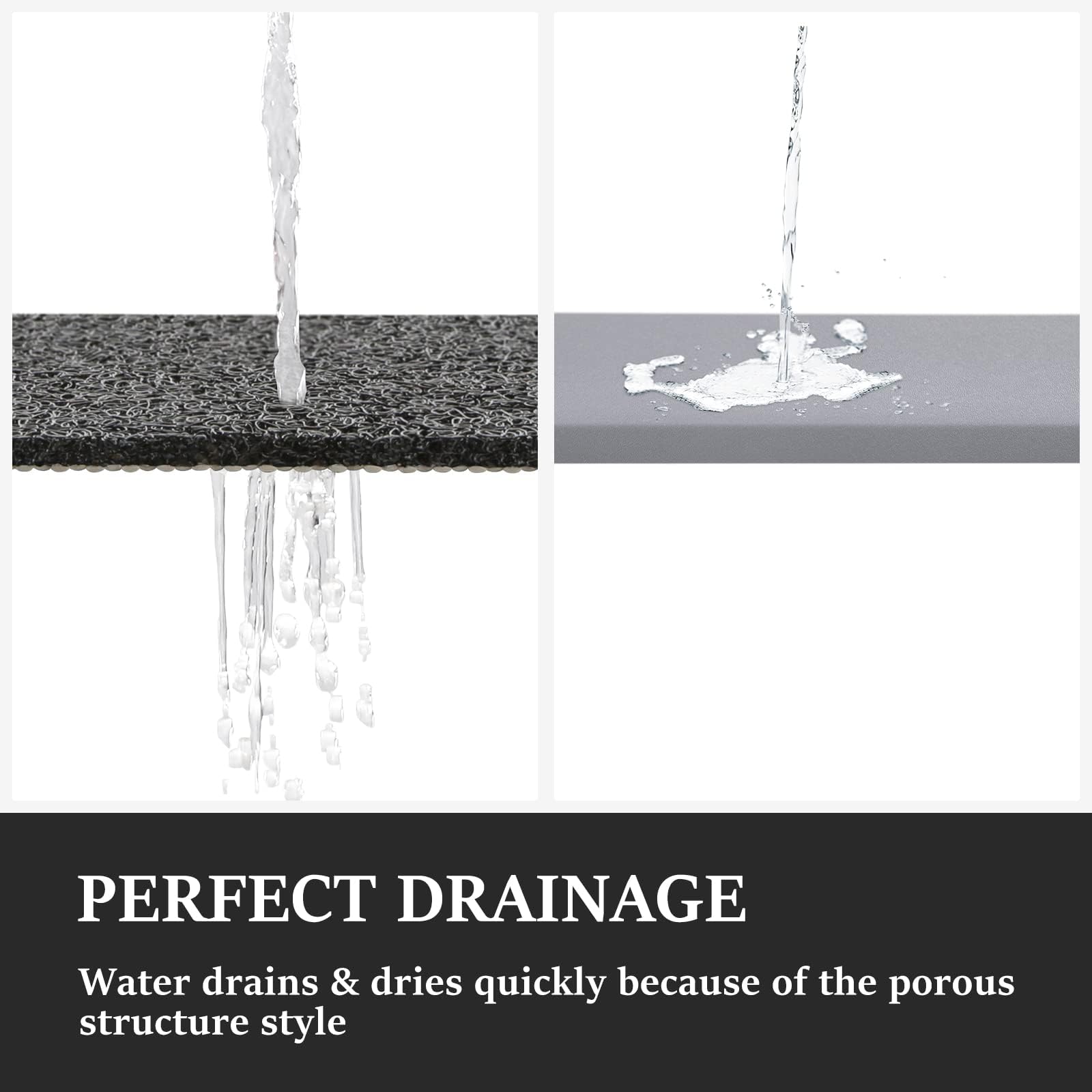 LuxStep Shower Mat Bathtub Mat Non-Slip Bath Mat with Drain, Quick Drying