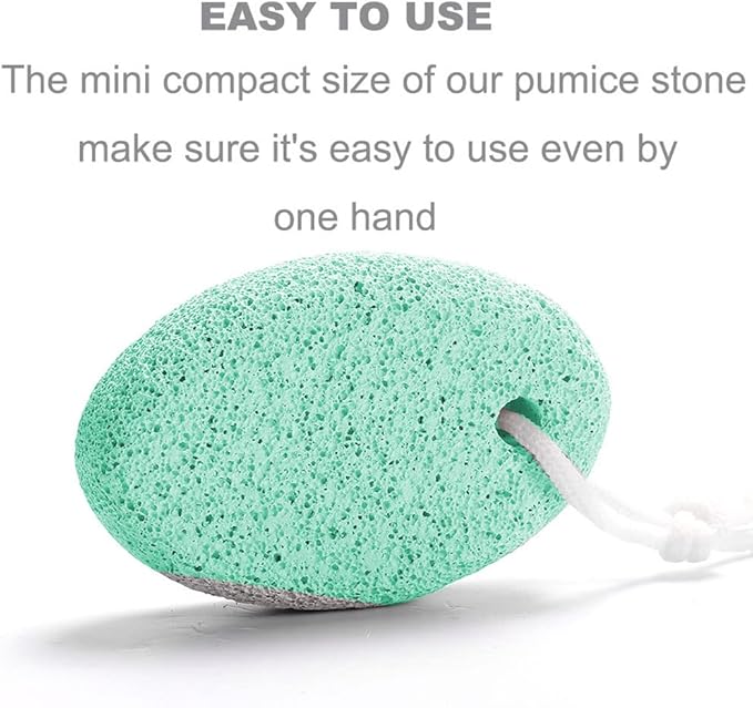 Natural Foot Pumice Stone for Feet, Borogo 2-Pack Lava Pedicure Tools Hard Skin Callus Remover for Feet and Hands -White&Green