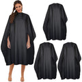 Black Waterproof Hair Salon Cape with Metal Snap Closure - 5 Pack