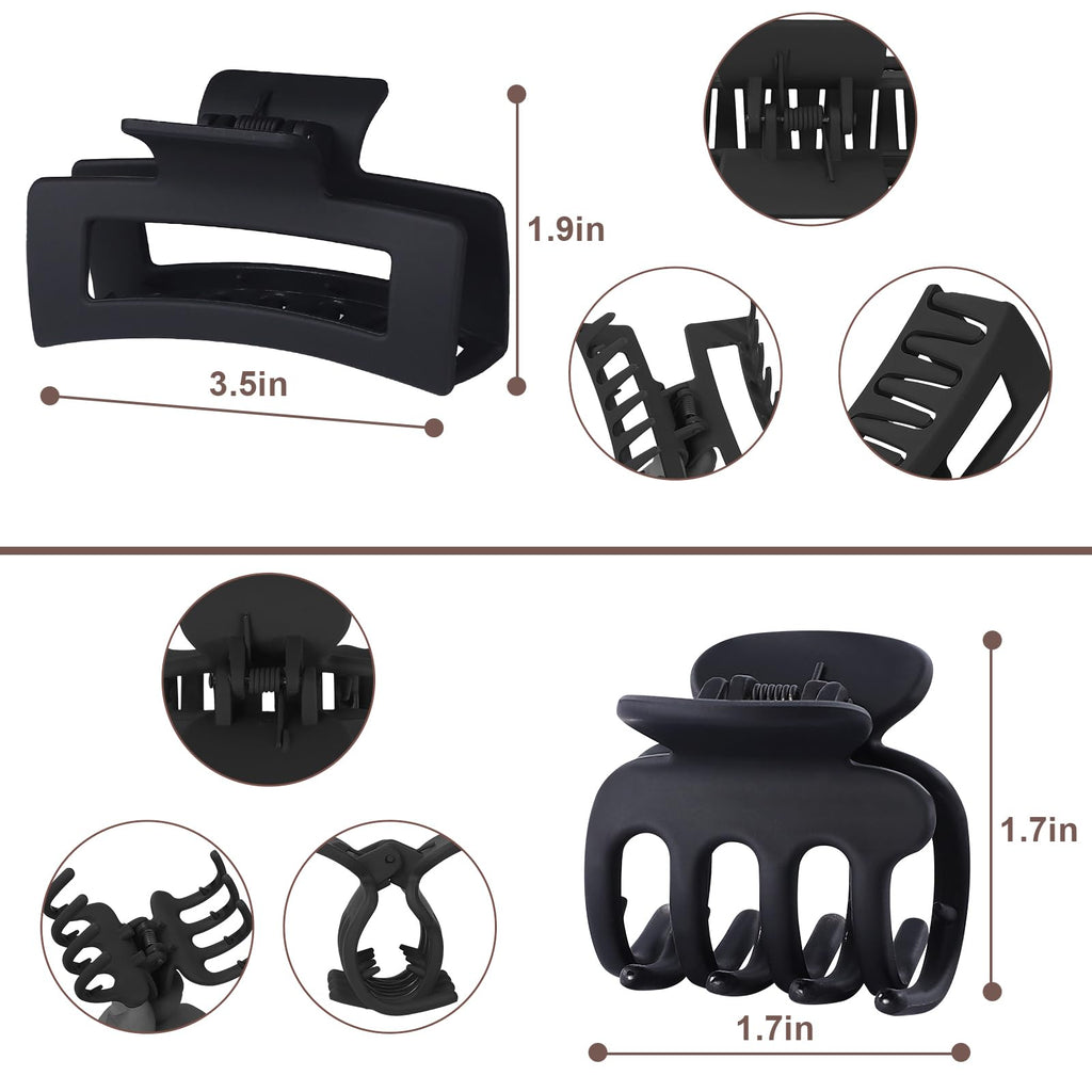 SMKSL 8 Pcs Hair Claw Clips for Women & Girls 2 Styles Hair Accessories