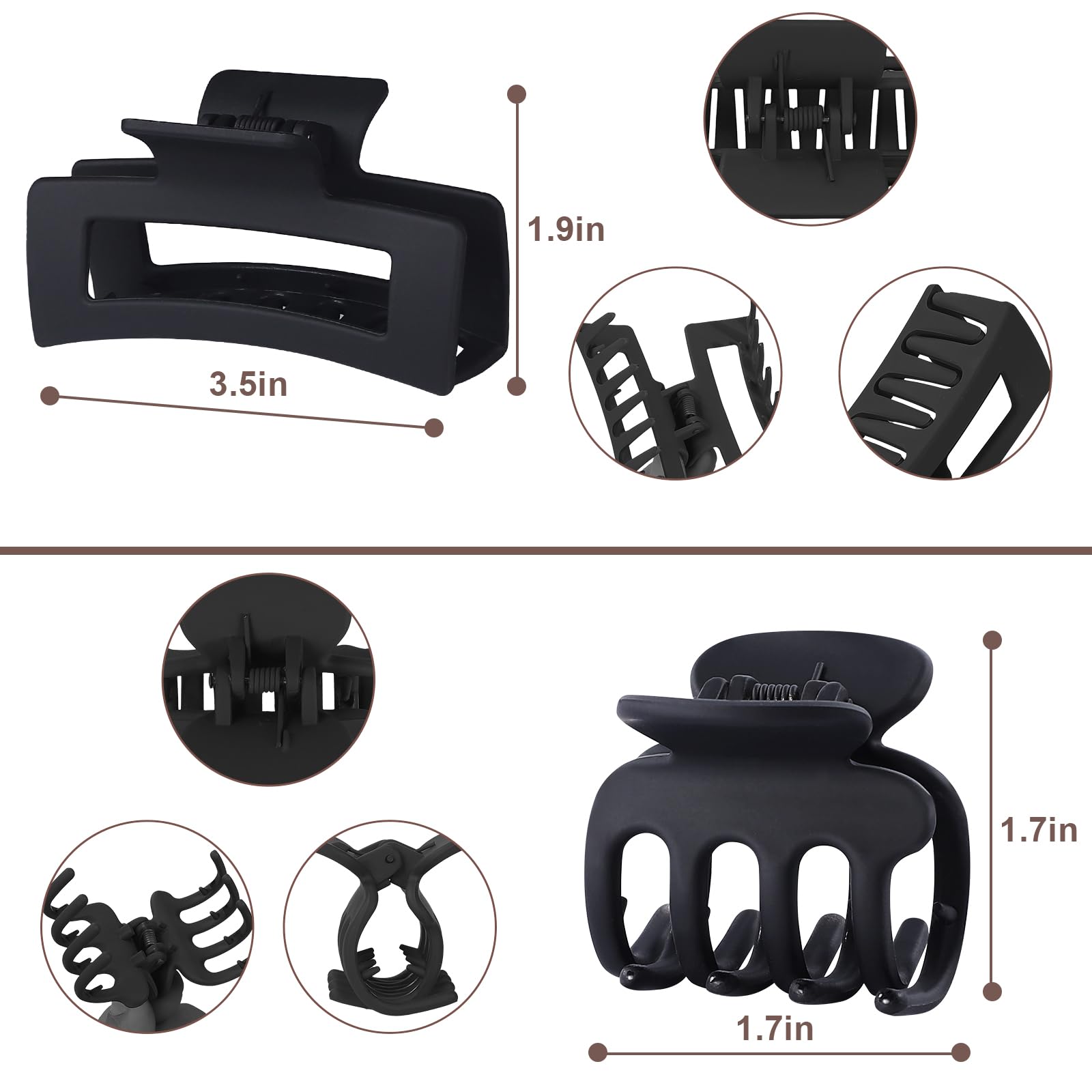 SMKSL 8 Pcs Hair Claw Clips for Women & Girls 2 Styles Hair Accessories